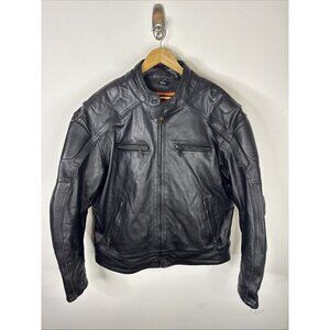 One Stop Biker Shop 3XL Leather Motorcycle Jacket Zip-Out Liner Elbow Pads